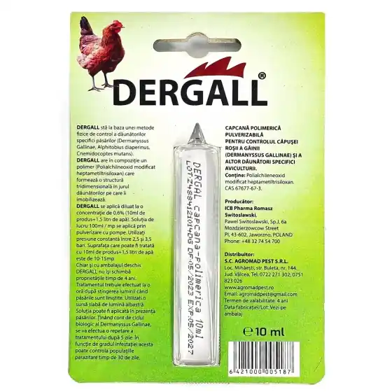 Ofertă exclusivă Solutie impotriva paduchilor la gaini Dergall, 10 ml