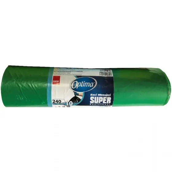 Saci menajeri verzi Sano Optima Super, 240 L, 10 buc Promoție