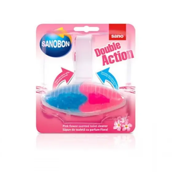 Odorizant solid pentru vasul toaletei Sano Bon Double Action Floral, 55 grame Comandă acum
