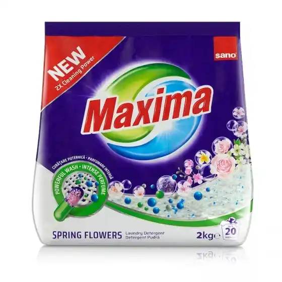 Cumpărături sigure Detergent pudra Sano Maxima Spring Flowers, 20 spalari, 2 kg