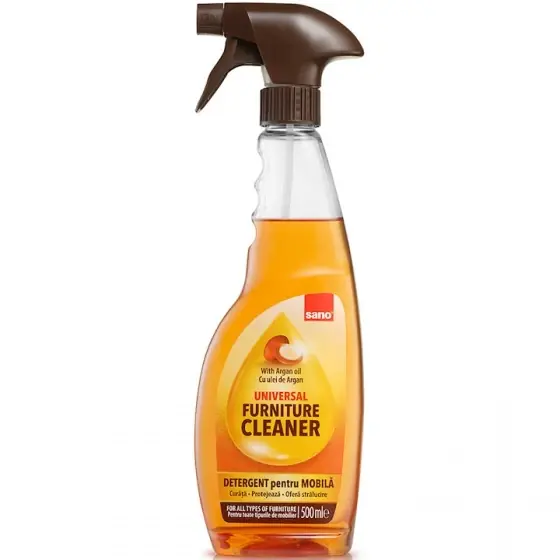 Detergent pentru mobila cu pulverizator Sano, ulei de argan, 500 ml Ultima șansă