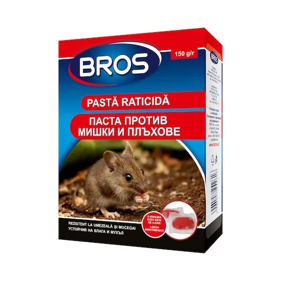 Pasta raticida impotriva soarecilor si a sobolanilor BROS, 150g Preferatul clienților