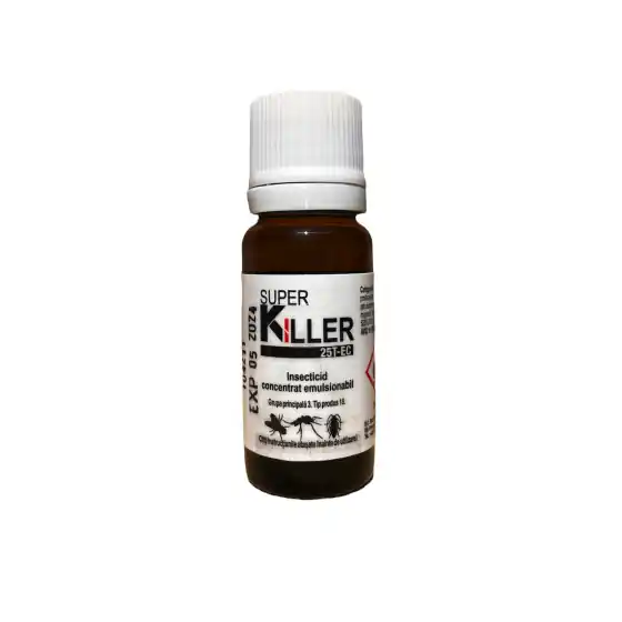 Plată securizată Insecticid Super killer 25 T EC, 10 ml- Cypermethrin 25%, Tetramethrin 0,25%