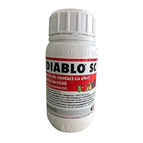 Acaricid cu actiune ovicida, larvicida si ninfocida pentru pomi fructiferi si vita de vie, Diablo SC, 1 l Chilipir