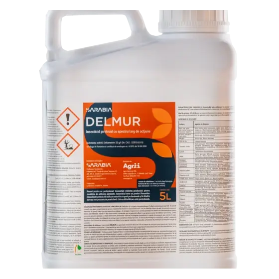 Insecticid recomandat pentru combaterea unui spectru larg de insecte din culturile legumicole si agricole, Delmur, 5 l Comandă acum