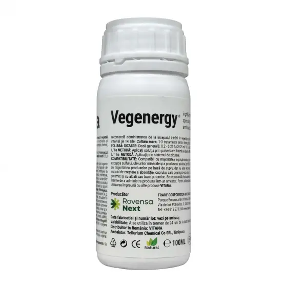 Ingrasamant organic special, pe baza de azot si aminoacizi vegetali liberi, Vegenergy, 100 ml Expediere rapidă