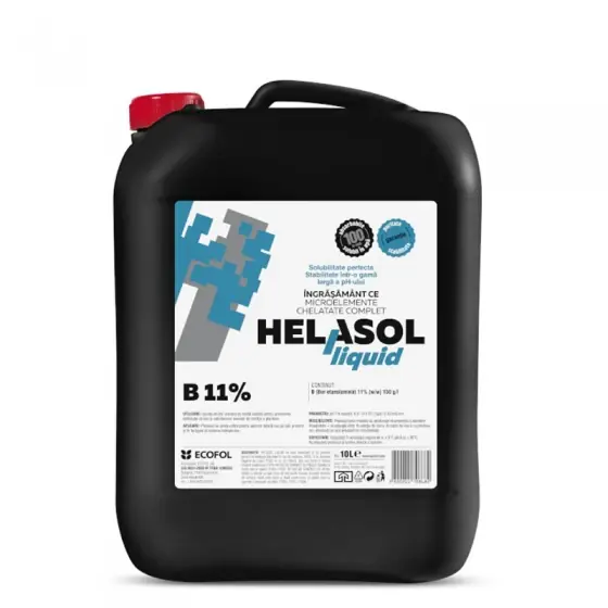 Ingrasamant foliar care contine 150 g/L Bor, Helasol Liquid B 11%, 10 l Preferatul clienților