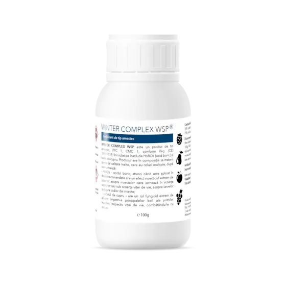 Winter Complex Wsp, pe baza de acid boric si sulfat de cupru pentru pomi fructiferi si vita de vie, doza pentru 25 litri apa (500 mp), 100 g Reducere