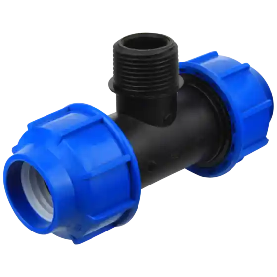Teu redus cu filet exterior pentru teava PEHD, diametre 20 mm x 1/2 inch, SemPlus Disponibil imediat