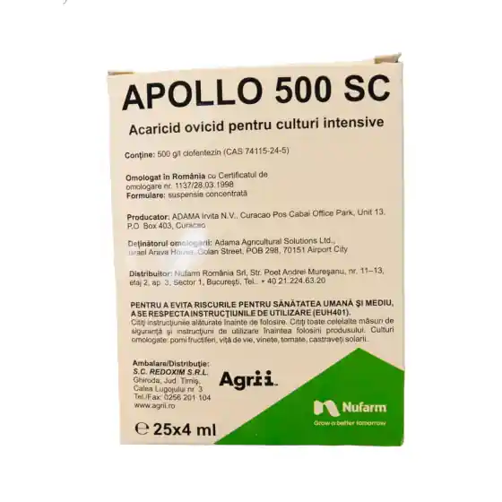 Acaricid Apollo 500 SC, 25 x 4 ml Noutate