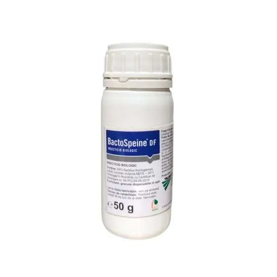 Biopreparat auxiliar Bactospeine DF, 50 g, Valent BioSciences, Foliar, Legume, Pomi fructiferi Reducere extra