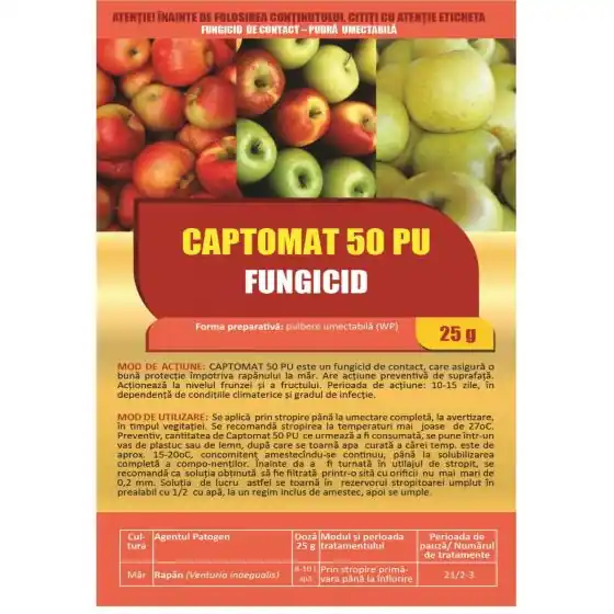 Fungicid Captomat 50PU, 25 gr Cumpărături sigure