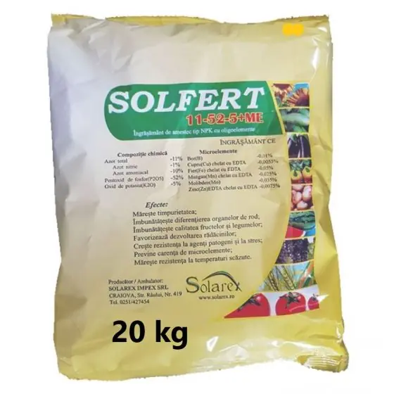 Promoție Ingrasamant Solfert 11-52-5+ME, 20 kg