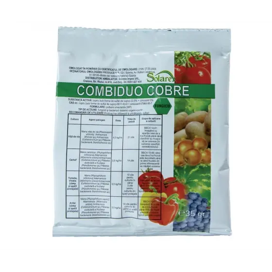 Preț promoțional Fungicid Combiduo Cobre, 35 gr- Cymoxanil 45 gr+cupru 22,5