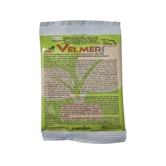 Insecticid foliar, Velmeri 500 WG, 3 g, Solarex, culturi de camp si horticole Livrare rapidă