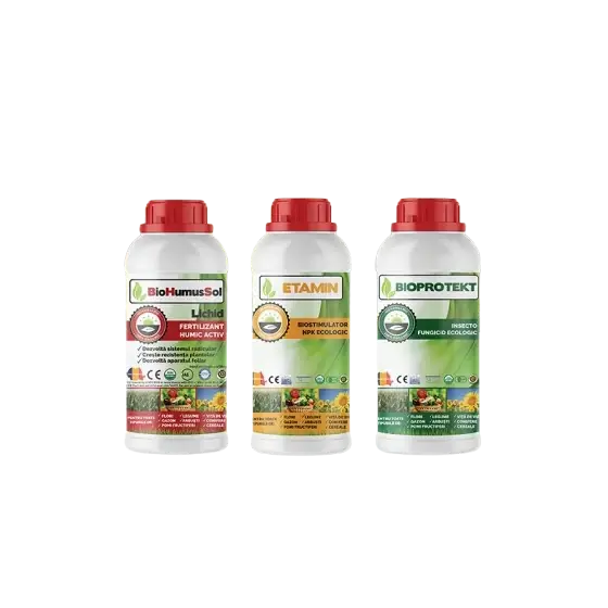 Noutate Pachet Micul Fermier, Biohumussol 1 l + Etamin 250 ml + Bioprotekt 250 ml