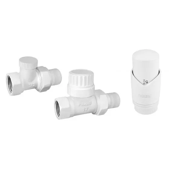 Ieftin Set Rob. Rad. Drept 1/2" Tur Termostatic+Detentor +Cap Gt30, Ferro