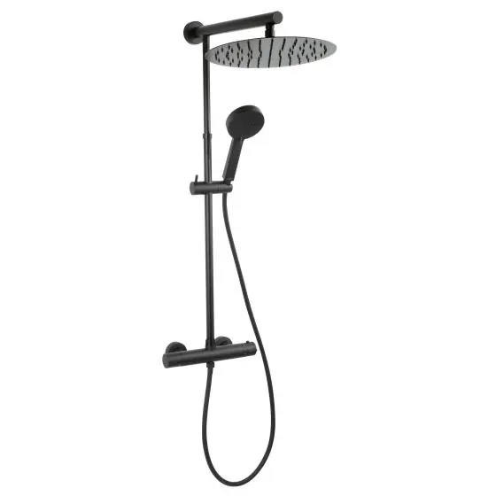 Lichidare de stoc Set Baterie Termostatata +Dus Fix+Dus Mobil Trevi Black, Ferro