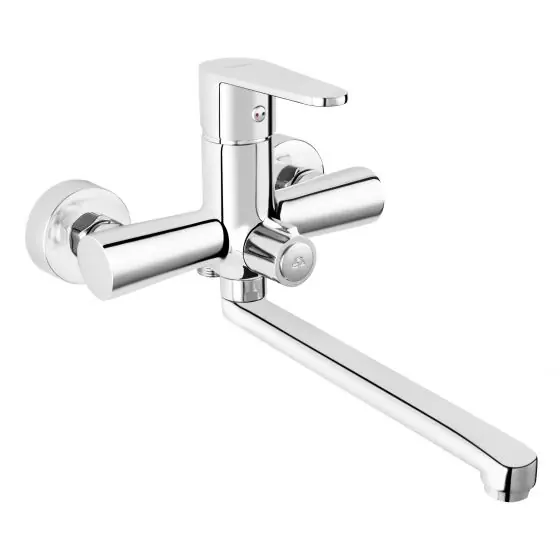 Baterie Perete Cada/Dus Algeo Crom Pipa Mobila Fara Accesorii, Ferro Disponibil imediat