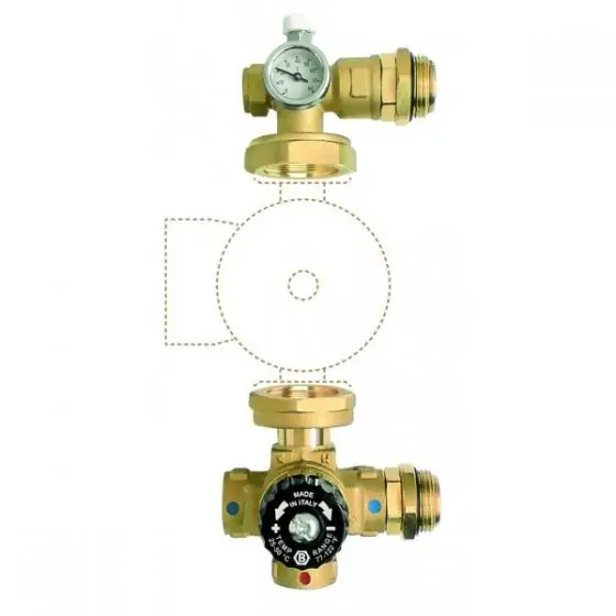 Kit Reglare Temperatura 1" Cu Vana De Amestec 4 Cai Fara Pompa, Ferro Ieftin