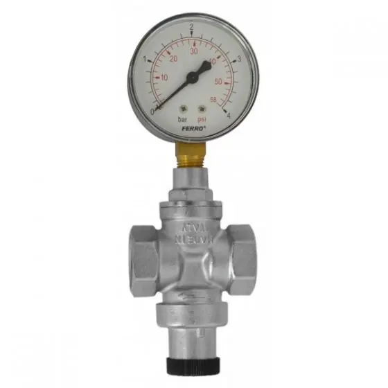 Reductor Presiune Apa Cu Manometru 1-4 Bar 1/2", Ferro Preț promoțional