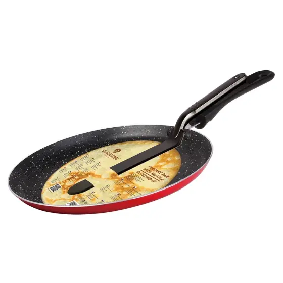 Tigaie pentru clătite cu paletă, roșie, 24 cm - BL-3374-SP Ofertă exclusivă