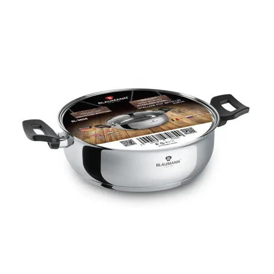Super ofertă Cratiță joasă cu capac, 24 cm, Gourmet Line - BL-3858
