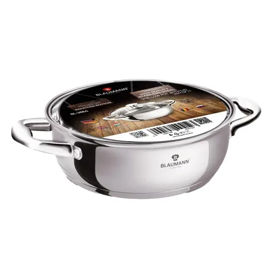 Cratiță joasă cu capac, 20 cm, Gourmet Line - BL-3864 Cel mai vândut