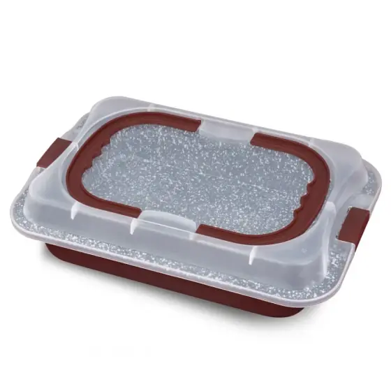Retur gratuit Tavă dreptunghiulară cu capac, bronz - BL-3891