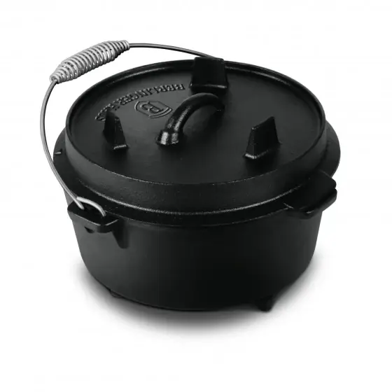 Cratiță tip oală olandeză cu capac, 25 cm, fontă, neagră - LP-BH-192 Chilipir