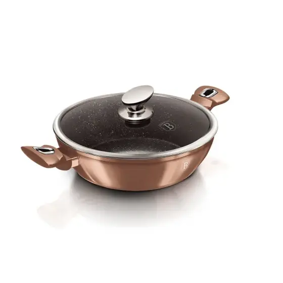 Reducere Cratiță joasă cu capac, 28 cm, Metallic Line Rose Gold Edition - BH/1519N