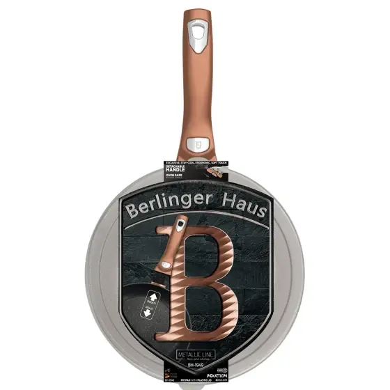 Tigaie, 28 cm, cu mâner detașabil, Metallic Line Rose Gold Edition - BH/1949 Chilipir