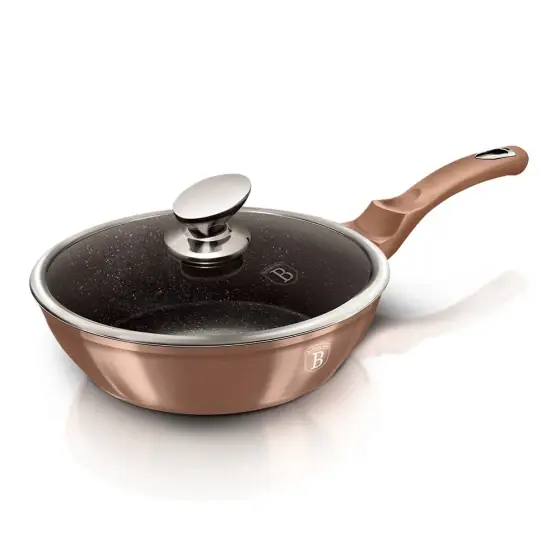 Tigaie adâncă cu capac, 24 cm, Metallic Line Rose Gold Edition - BH/1517N Ofertă