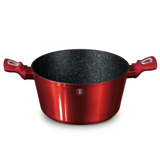 Plată sigură Cratiță cu capac, 24 cm, Metallic Line Burgundy Edition - BH/1257NN