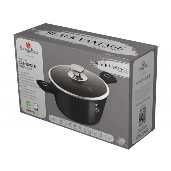 Discount Cratiță cu capac, 20 cm, Black Vantage Collection - BH/8224