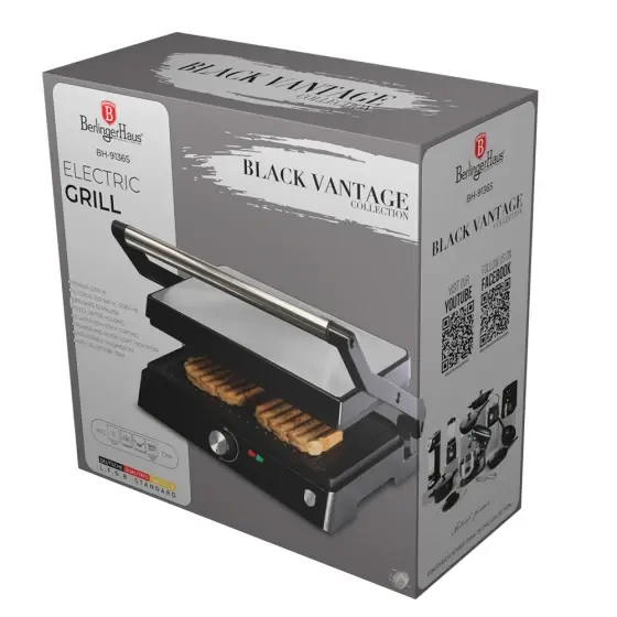 Grătar electric cu tavă de scurgere pentru ulei, din inox - BH/9136 Plată securizată