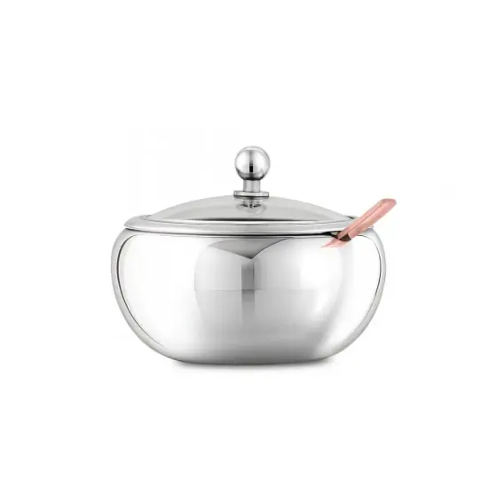 Premium Zahărniță rotundă cu capac din sticlă - BH/8947