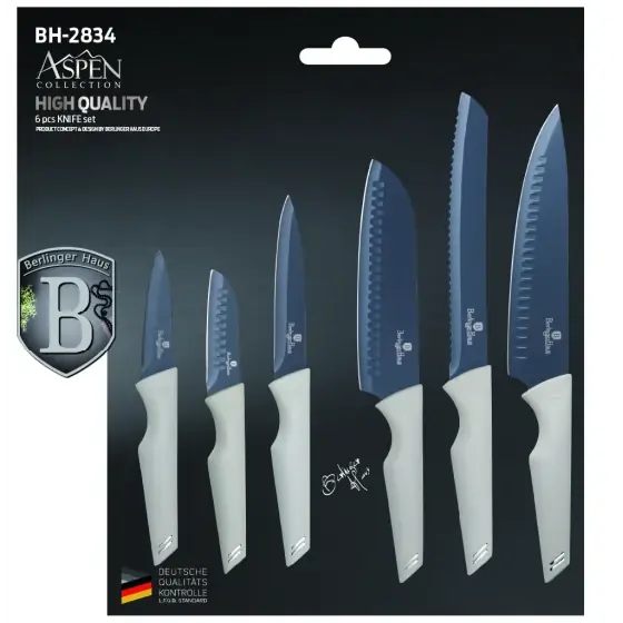 Set cuțite 6 piese, gri mat - BH/2834 Calitate înaltă