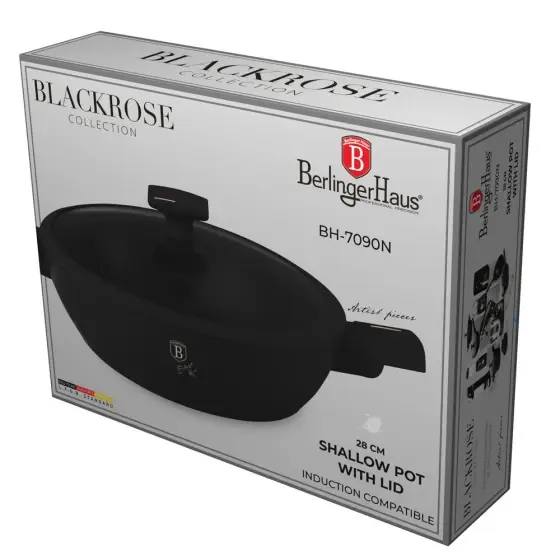 Cratiță joasă cu capac, 28 cm, colecția Monaco - BH/7090 Ofertă limitată