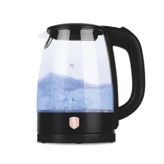 Fierbător electric din sticlă, negru - rose gold - BH/9573 Mai ieftin