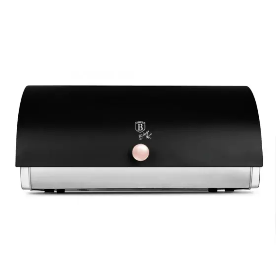 Cutie pentru pâine cu set 3 piese recipiente, negru - rose gold - BH/6835 Disponibil imediat