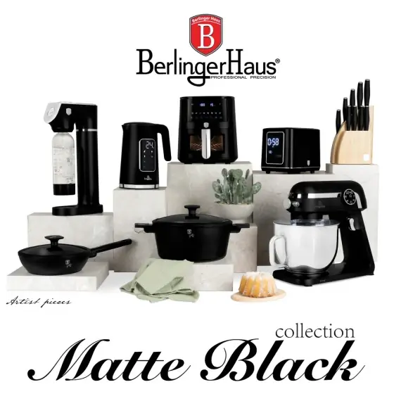 Ieftin Cutie pentru pâine cu set 3 piese recipiente, negru mat - BH/6733