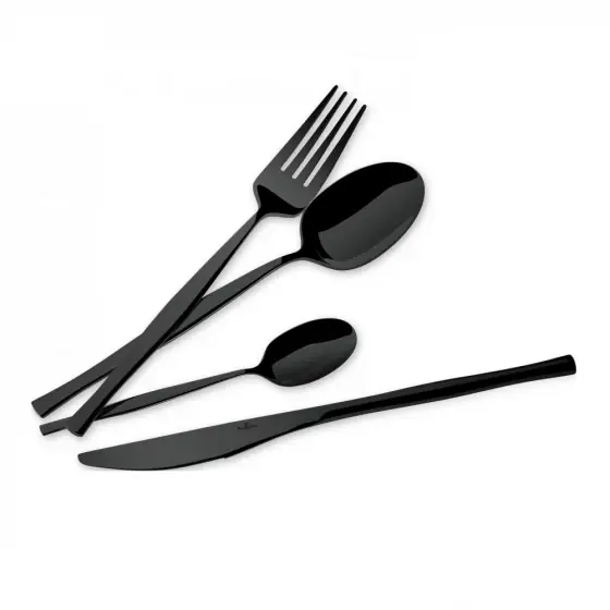 Ofertă exclusivă Set tacâmuri 24 piese, mirror, negru - BH/3066