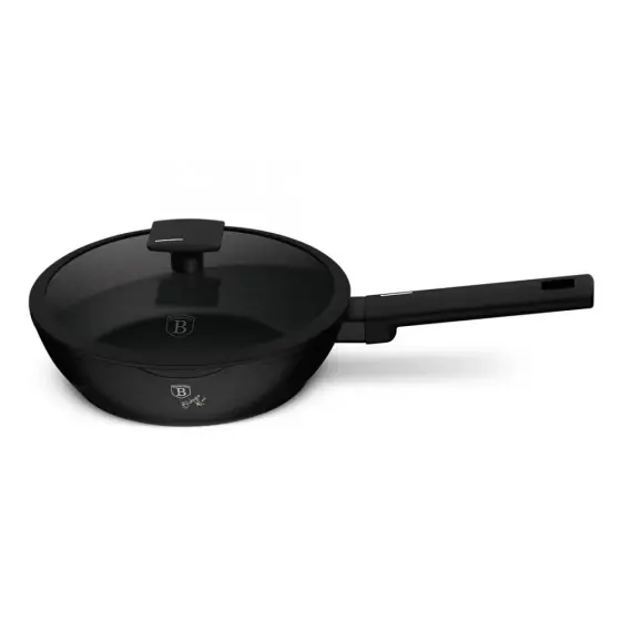 Nu rata Tigaie adâncă cu capac, 24 cm, Matte Black Collection - BH/8179