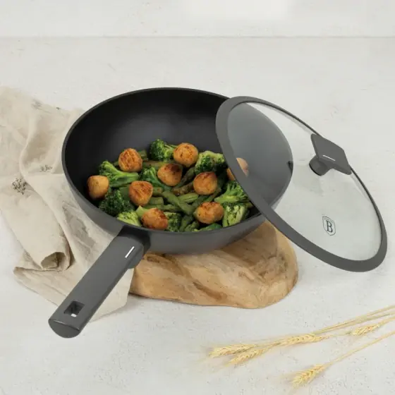 Cel mai bun preț Wok cu capac, 28 cm, Anthracite Collection - BH/8124