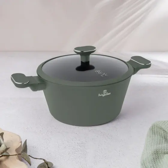 Cratiță cu capac, 24 cm, colecția Matte Green - BH/8201 Livrare expres