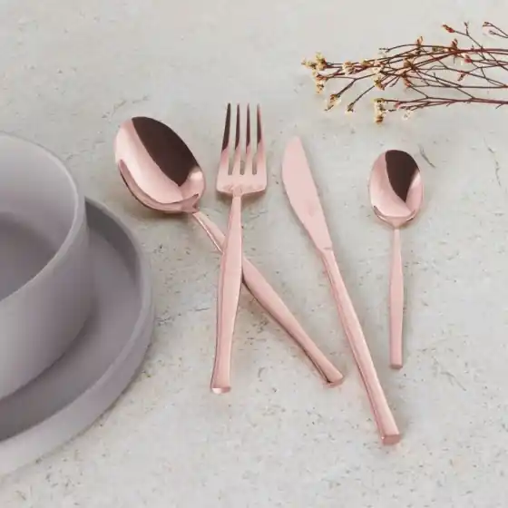 Set tacâmuri 24 piese, finisaj mirror, rose gold - BH/3065 Super ofertă