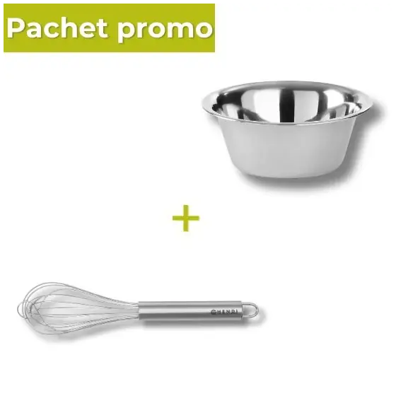 Bestseller Pachet Bol bucatarie inox 0.8L + tel inox 7 fire 20cm Piano