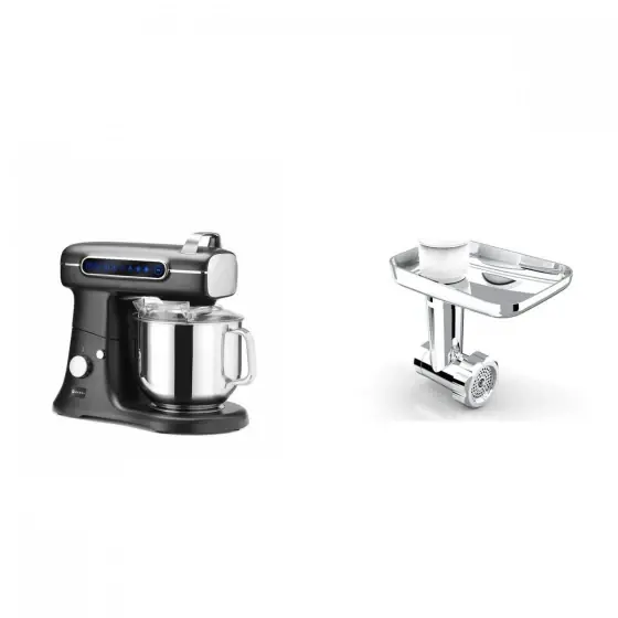 Pachet Mixer planetar Black Bolt Hendi 7L, 220-240V/1500W, 460x310x(H)379mm plus Accesoriu tocare carne pentru Mixer planetar Black Bolt HENDI, 137x92x(H)266mm Preferatul clienților