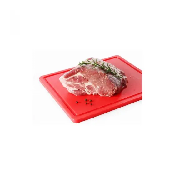 Doar azi Tocator rosu, 26.5x32.5x(H)1.2 cm - GN1/2, cu sant de scurgere, polietilena HDPE 500, respecta normele de igiena HACCP, Hendi